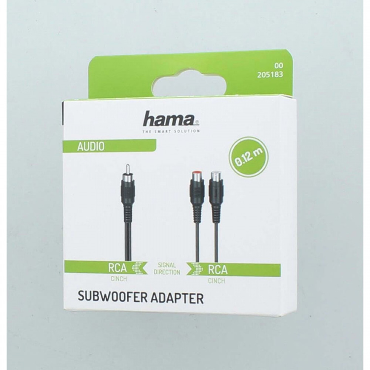 Hama Adapter Audio Subwoofer RCA-kontakt till 2x RCA-uttag
