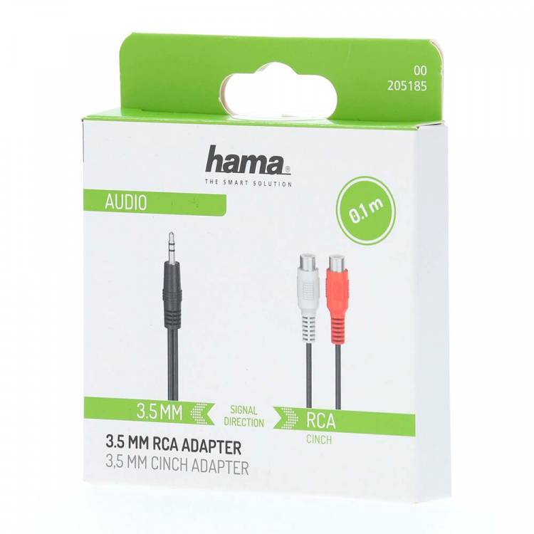 Hama Adapter Audio 2x RCA-uttag till 3,5 Jackkontakt