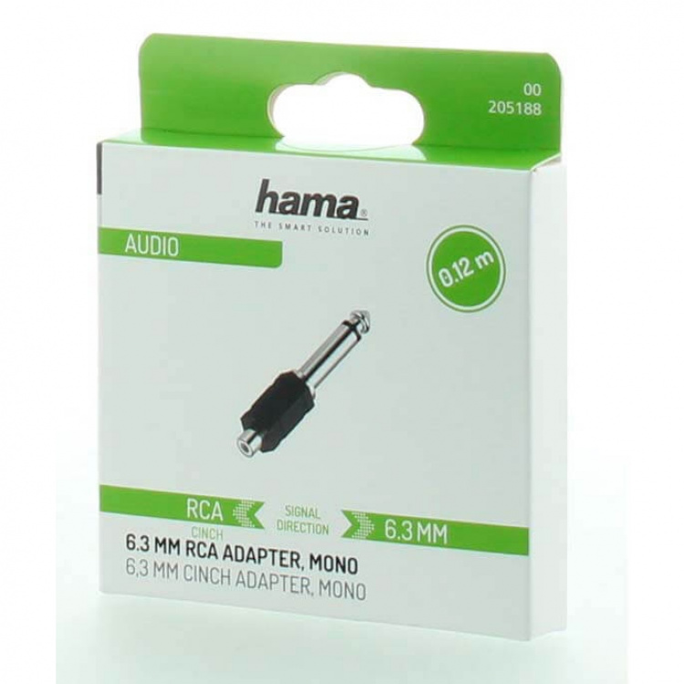 Hama Adapter Audio RCA-Uttag till 6.3 Jack Mono