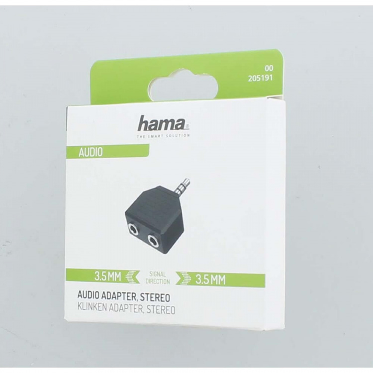 Hama Adapter Audio 2x 3,5 Uttag till 3,5 Kontakt Stereo