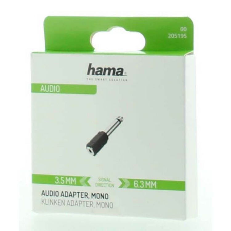 Hama Adapter Audio 3.5 till 6.3 Hona till Hane Mono