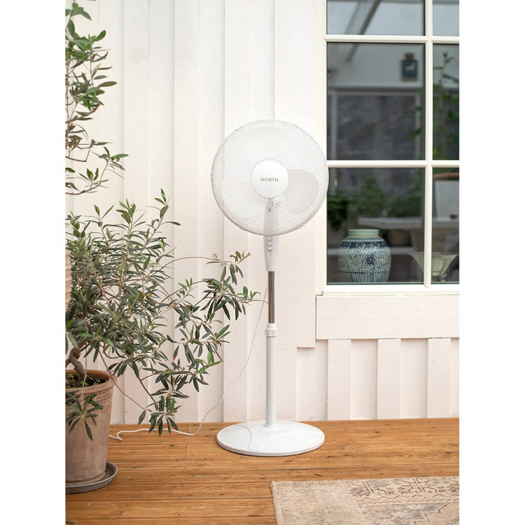 NORTH Golvfläkt 40cm Plast Vit