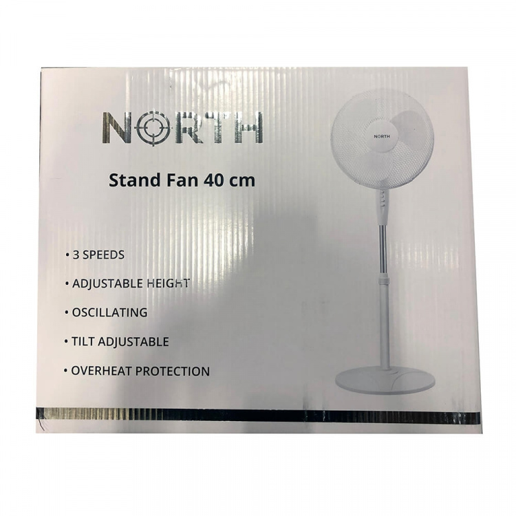 NORTH Golvfläkt 40cm Plast Vit