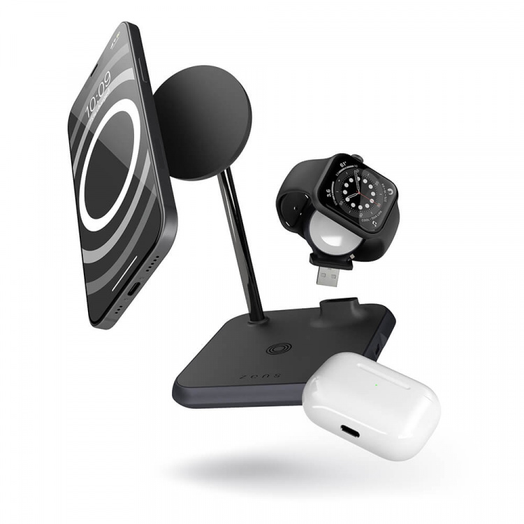 Zens Trådlös Laddare 4-i-1 Magnetisk + Klocka Zens Trådlös Laddare 4-i-1 Magnetisk + Klocka