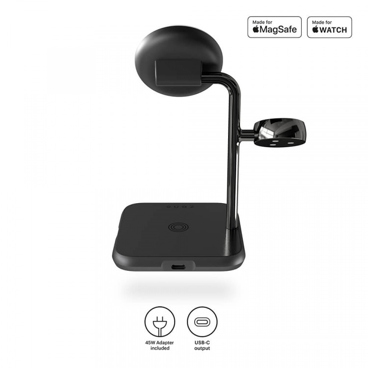 Zens Trådlös Laddare 4in1 Magnetic + Watch Svart