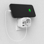 Hama 220V Uttagsadapter USB-C/A 20W PD Vit