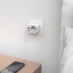 Hama 220V Uttagsadapter USB-C/A 20W PD Vit