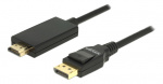 Displayport kabel 1.2 hane > High Speed HDMI-A hane passiv 4K 1 m svart