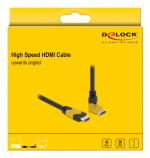 Delock High Speed HDMI kabel hane rak till hane 90° uppåtvinklad 48 Gbps 8K 60 Hz 1m, svart