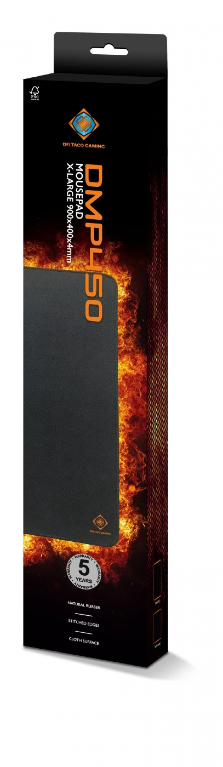 DELTACO GAMING DMP450 XL Mousepad, 900x400, sydda kanter, svart