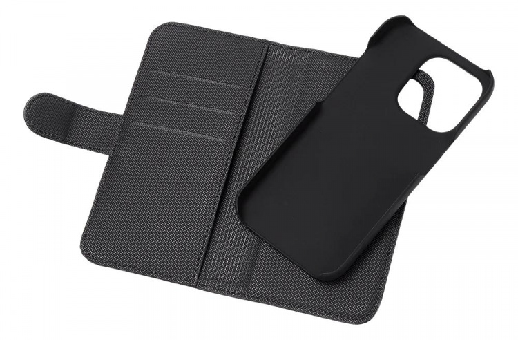 DELTACO plånboksfodral 2-i-1, iPhone 14 Plus magnetiskt skal, svart