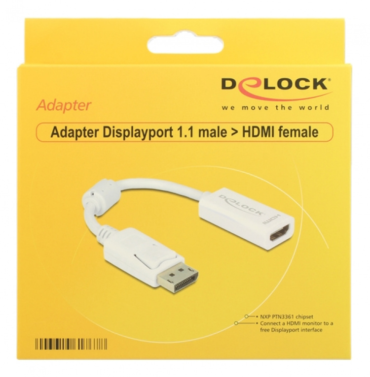 DeLOCK Adapter Displayport 1.1 male to HDMI female, passive, white