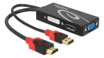 DeLOCK Adapter HDMI male > DVI / VGA / DisplayPort female 4K black