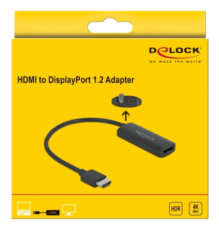 DeLOCK Adapter HDMI-A male to DisplayPort female 4K 60 Hz