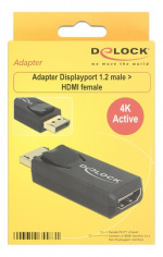 DeLOCK Adapter DisplayPort 1.2 male > HDMI female 4K Active black