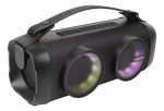 STREETZ TWS Boombox, 16 W, regntålig, BT 5.1/AUX/USB-A, regnbågs-LED, svart