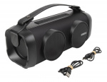 STREETZ TWS Boombox, 16 W, regntålig, BT 5.1/AUX/USB-A, regnbågs-LED, svart