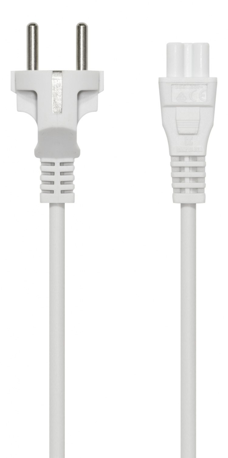 Deltaco Earthed device cable, straight CEE 7/7 > IEC 60320 C5, 1m