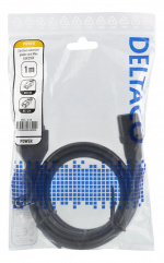 Deltaco Extension cord IEC C15, IEC C14, 1m, black