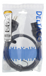 Deltaco Power cord CEE7/7 - IEC C15, 1m, black