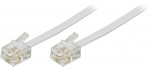 Deltaco Modular cable, 6P4C(RJ11) to 6P4C(RJ11), 2m, white