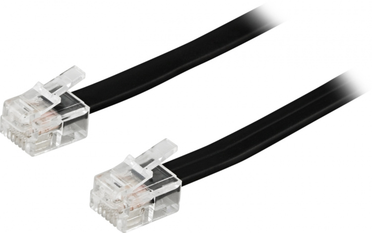 Deltaco Modular cable RJ12/6C 3m, black