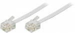 Deltaco Modular cable, 6P4C(RJ11) to 6P4C(RJ11), 10m, white