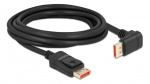 Delock DisplayPort cable male straight to male 90° downwards 8K 60Hz 3m, svart