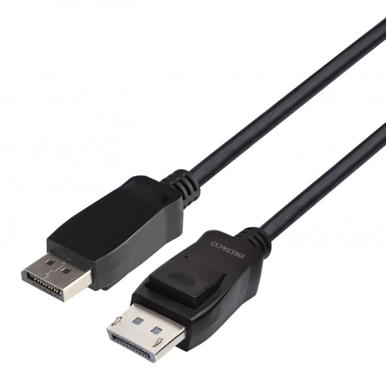 Deltaco DisplayPort-kabel, 1m, 8K, DP 1.4, DSC 1.2, LSZH svart