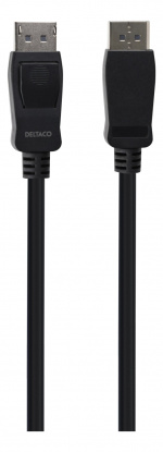 Deltaco DisplayPort-kabel, 3m, 8K, DP 1.4, DSC 1.2, LSZH svart