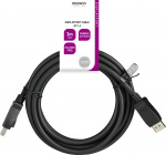 Deltaco DisplayPort-kabel, 3m, 8K, DP 1.4, DSC 1.2, LSZH svart