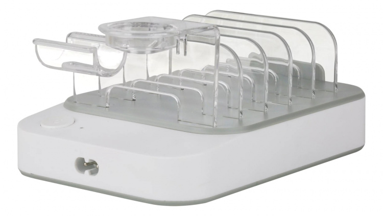 Deltaco USB charging station, 4x USB-A, 1x USB-C 2.4A, 1x US