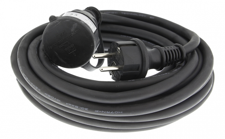 DELTACO Förlängningskabel, utomhusbruk, jordad, IP44, 10 m, Svart