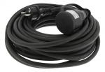 DELTACO Förlängningskabel, utomhusbruk, jordad, IP44, 20 m, Svart