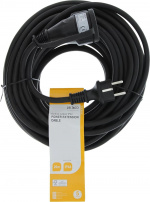 DELTACO Förlängningskabel, utomhusbruk, jordad, IP44, 20 m, Svart