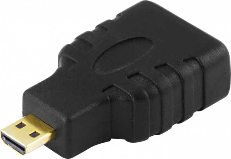 Deltaco HDMI High Speed w/ Ethernet adapter, Micro HDMI ma - HDMI fe