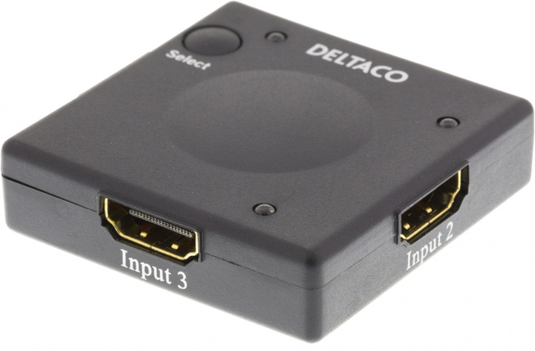 Deltaco Automatic HDMI switch, 1080p, 3D, black