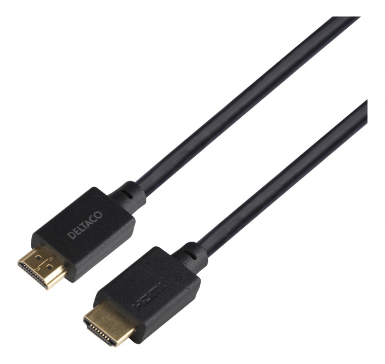 DELTACO Ultra High Speed HDMI-kabel, 4m, eARC, QMS, 8K 60Hz, 4K 120Hz, LSZH, svart
