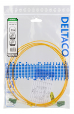 Deltaco OS2 Fiber cable, LC – LC, duplex, singlemode, APC, 9/125, 2m