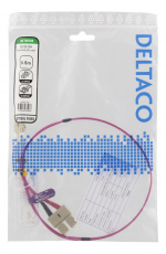 Deltaco OM4 Fiber cable, LC – SC, duplex, multimode, 50/125, 0,5m