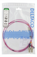 Deltaco OM4 Fiber cable, LC – SC, duplex, multimode, 50/125, 1,5m
