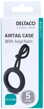 DELTACO Apple AirTag case, Silikon, Svart