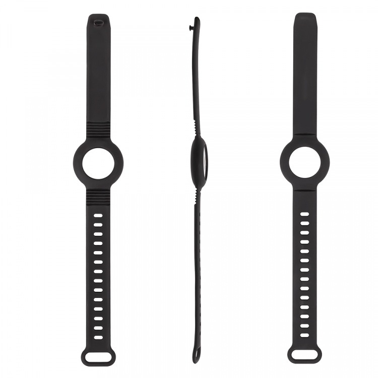 DELTACO Apple AirTag, Silikonarmband, Svart