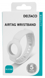 DELTACO Apple AirTag, Silikonarmband, Vit