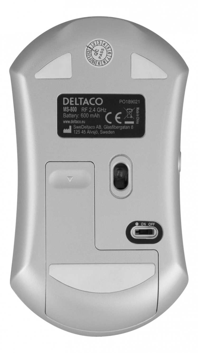 DELTACO Trådlös mus med USB mottagare