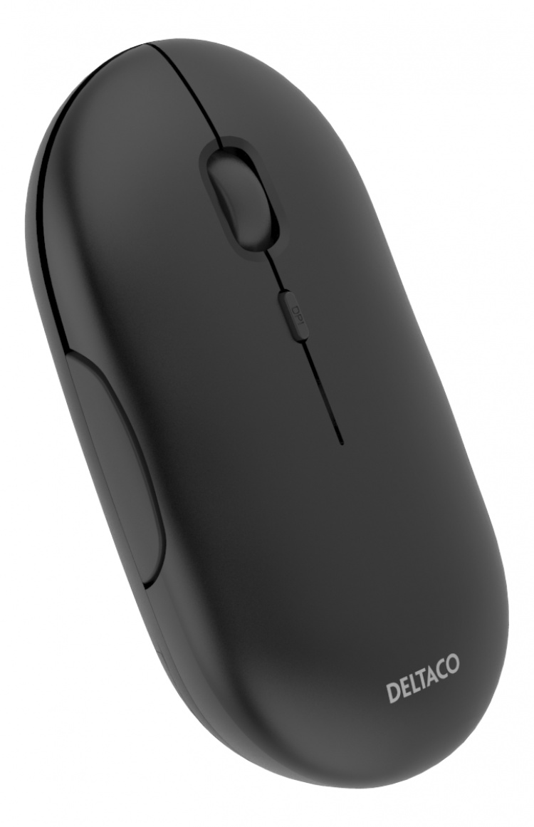 Deltaco Wireless flat silent mouse 1600DPI USB receiver 4button
