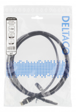 Deltaco S/FTP Cat6 patch cable, 1.5m, 250MHz, UV resistant, black