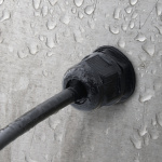 Deltaco S/FTP Cat6a patch cable, 1m, IP68, PG13.5, black