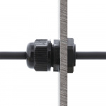 Deltaco S/FTP Cat6a patch cable, 1m, IP68, PG13.5, black