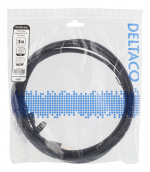 Deltaco S/FTP Cat6 patch cable, UV resistant, 3m, black